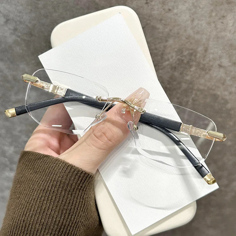 Square Reading Glasses Men Women Anti Blue Light Metal Frame Sunglasses Glasses Antifatigue Rectangle Computer Eyewear +1.5 +2.0