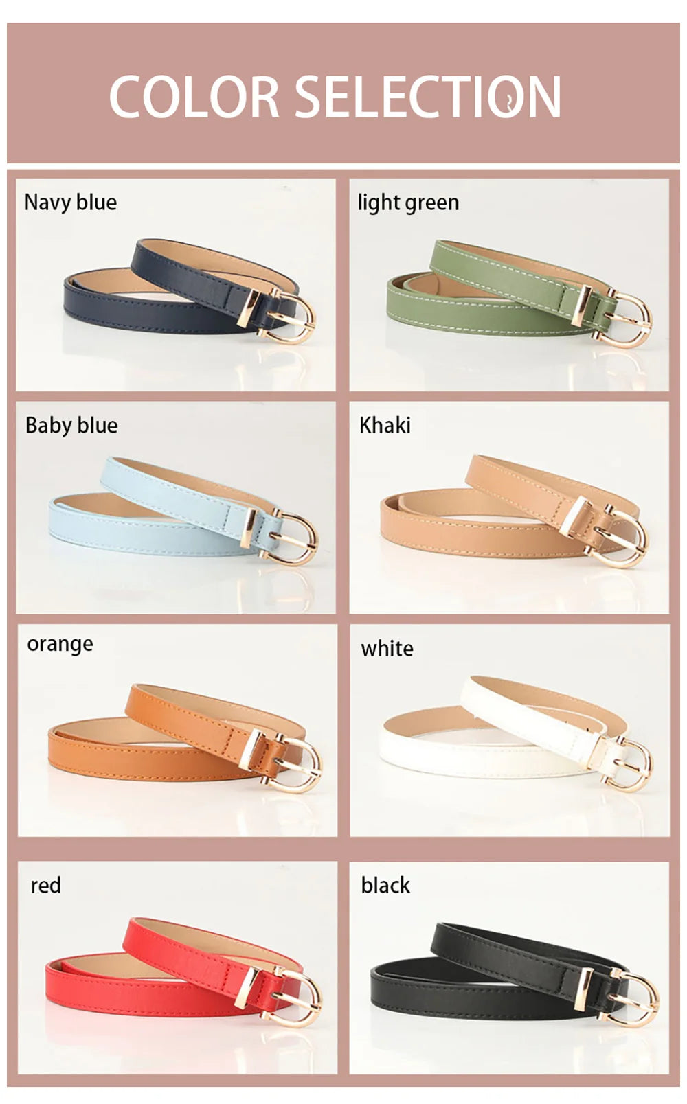 2024 Women Belts New PU Leather Simple Metal Buckle Belt Girls Dress Jean Pants Waistband Belts for Lady Luxury Designer Brand
