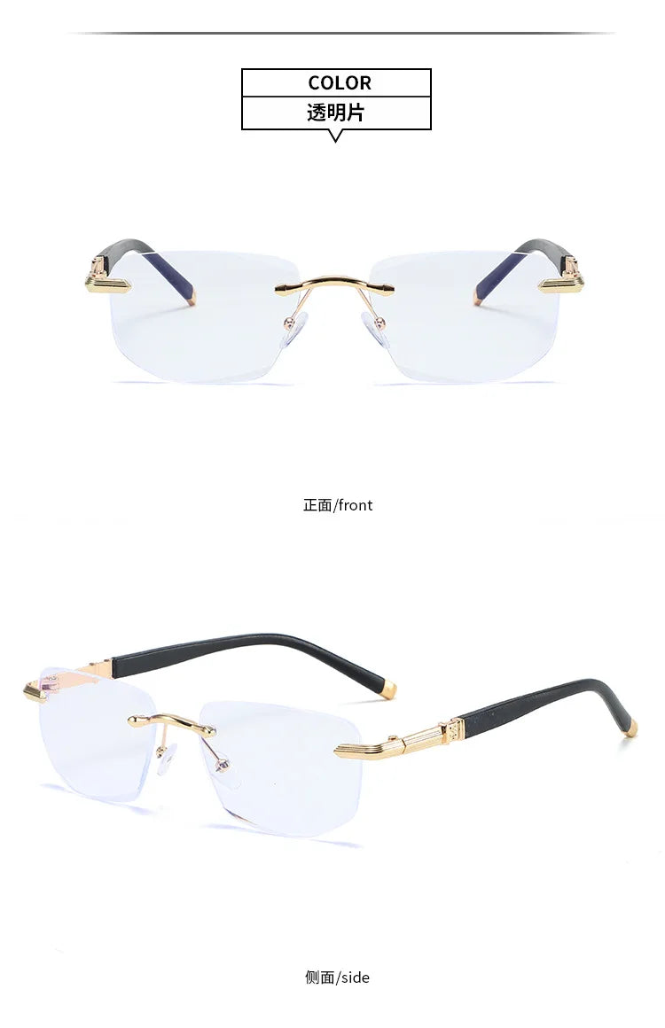 Square Reading Glasses Men Women Anti Blue Light Metal Frame Sunglasses Glasses Antifatigue Rectangle Computer Eyewear +1.5 +2.0