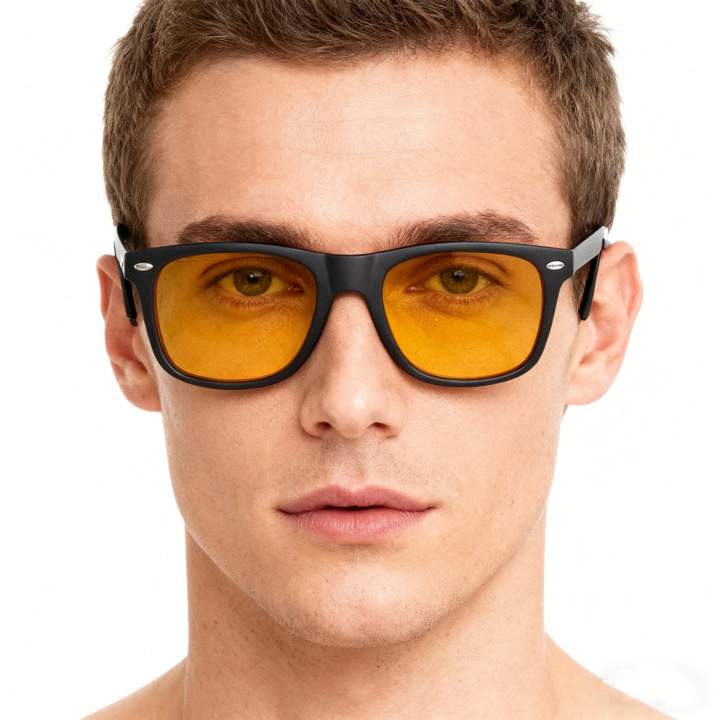 VIVIBEE Night Vision Blue Light Blocking Glasses Men Square Computer Eye  Eyeglasses Gaming Women Orange Eyewear