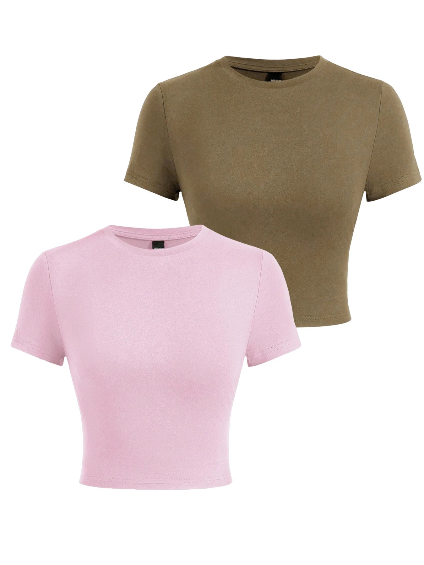 Y2K Woman Solid Cotton Crop Tops Short Sleeve High Elastic T-Shirt Soft O-Neck Sporty Tees Summer Street Fashion Female Clothes