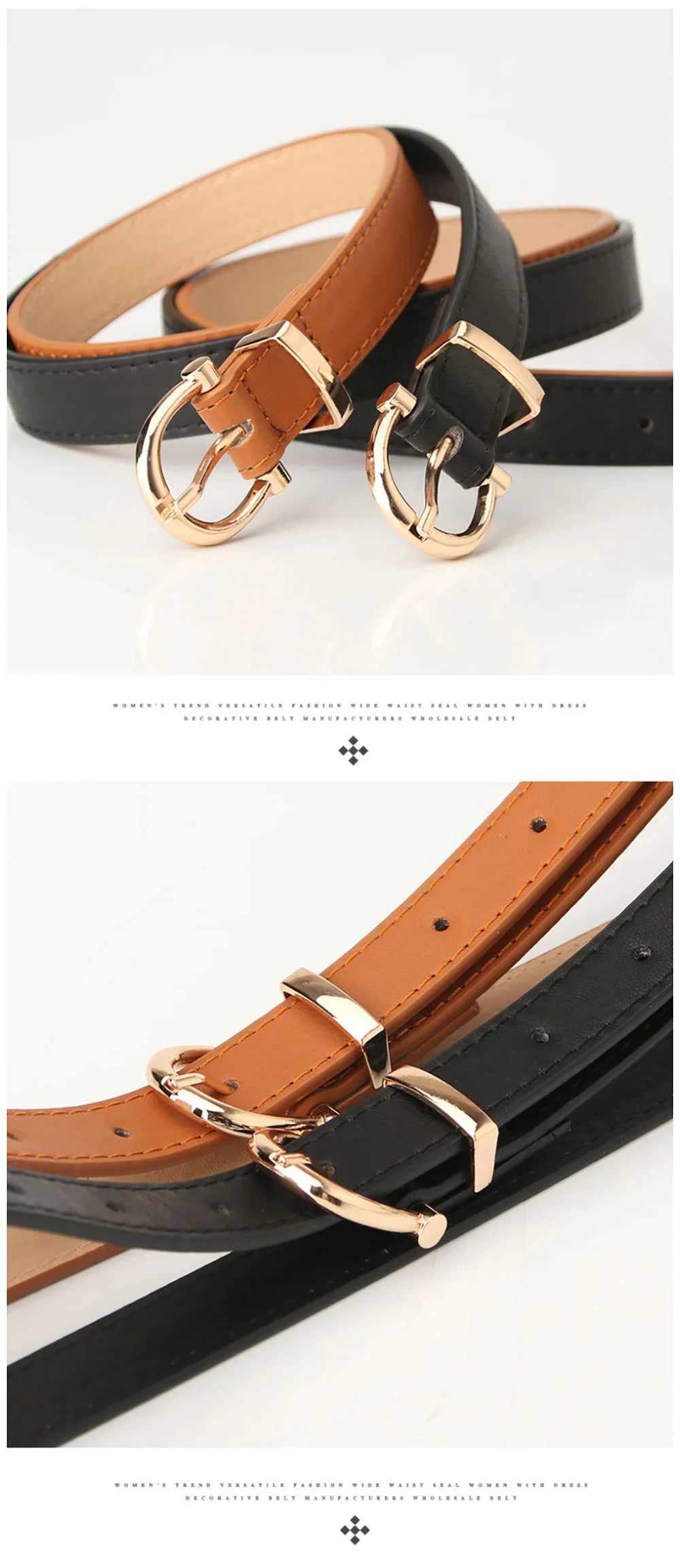 2024 Women Belts New PU Leather Simple Metal Buckle Belt Girls Dress Jean Pants Waistband Belts for Lady Luxury Designer Brand